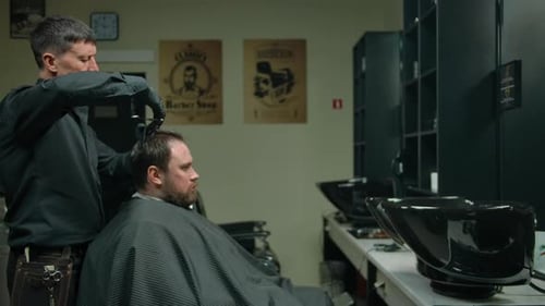 Haircut at a Vintage Style Barbershop