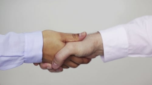 Professional Handshake Agreement Between Two People