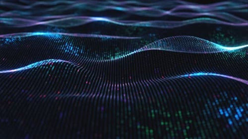 Abstract Glowing Virtual Neural Network of Artificial Intelligence