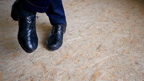 Feet In Irish Dancing Step Shoes