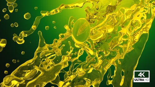 Yellow Liquid Splash Animation with Transparent Background