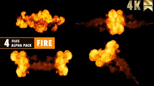 Realistic Animated Fire Explosion and Smoke Elements
