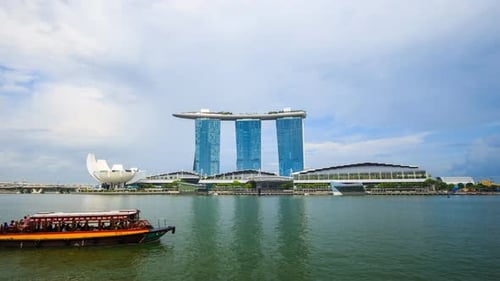 4k Time-lapse of marina bay, urban landscape of Singapore