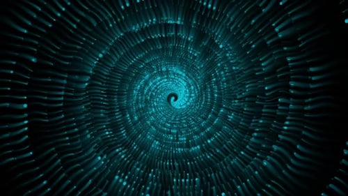 Dynamic Abstract Spiral Tunnel of Light Particles