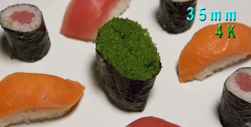 Sortierte Sushi mit grünem Kaviar 13