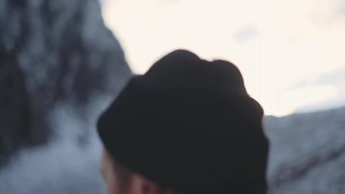 Adult Man Photographing in Rocky Mountain Landscape