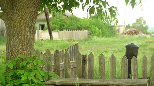 Rustic Fence and Mailbox in Rural Setting