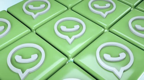 Animated Modern 3D WhatsApp Logo Social Media Background