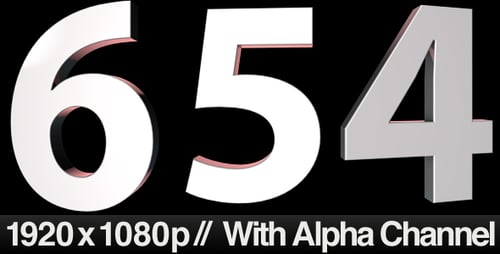 Modern 3D Countdown Timer with Shadows and Alpha Channel