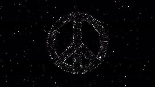 Abstract Particle Peace Sign Rotation