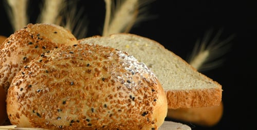 Sesame Bun and Wheat Bread Close Up