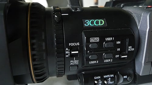 Close Up of Video Camera Details and Controls
