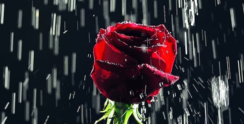 Rose im Regen
