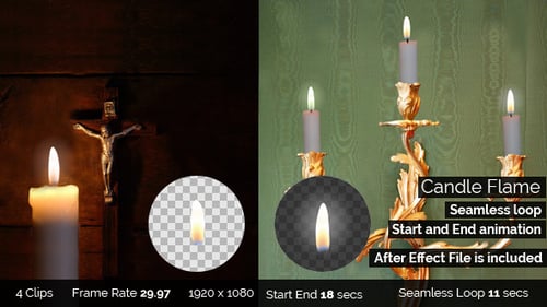 Candle Flame — Nahtlose Schleife, Start und