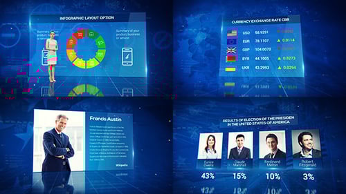 Dynamic News Broadcast Infographics Pack with Digital Data Visualizations