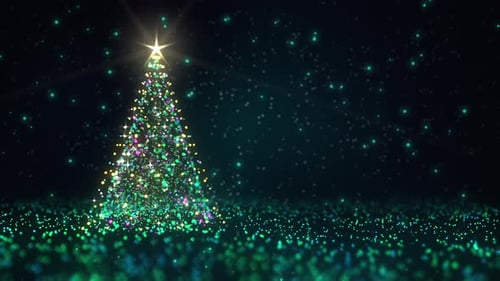 Sparkling Christmas Tree Particle Animation Background