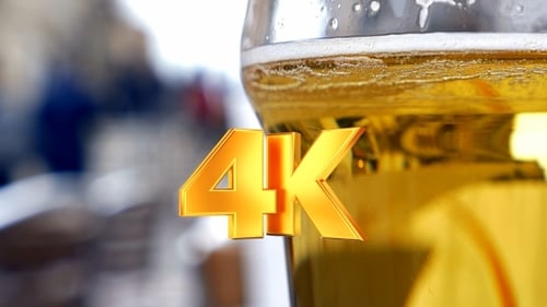 Glass With Light Beer In Outdoor Cafe
