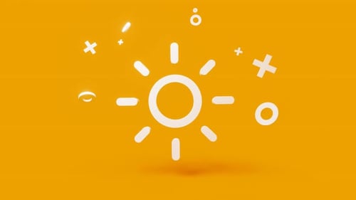 Minimalist 3D Sun Icon Reveal Animation