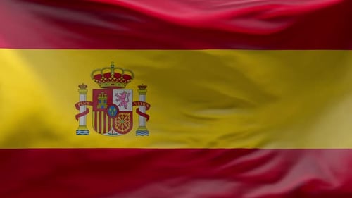 Realistic Waving Flag of Spain Loop Animation
