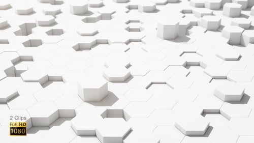 Clean White Hexagon Abstract Geometric Motion Background