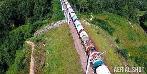 Tiro aéreo do trem