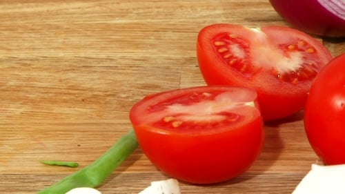 Preparing Delicious Fresh Vegetables on Cutting Board
