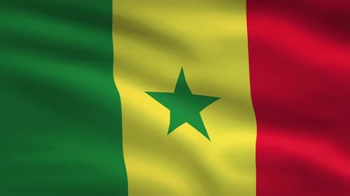 Senegal Windy Flag Background 4K