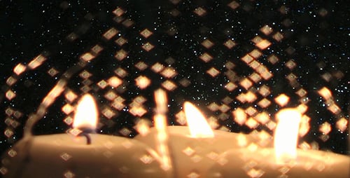 White Candles with Diamond Bokeh Effect