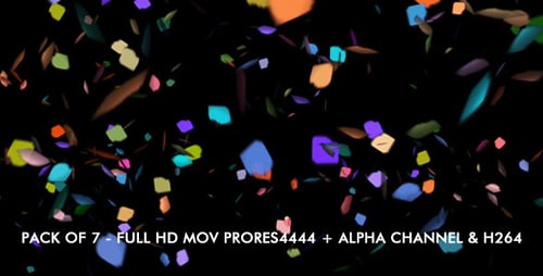 Vibrant Confetti Bursts and Falling Animation Pack