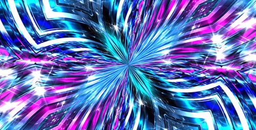 Vibrant Neon Abstract Kaleidoscope Animated Background