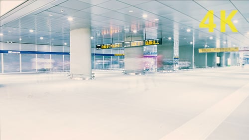 Time-Lapse of People Commuting in Transportation Hub