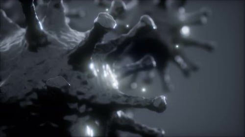 Microscopic Virus Cell Structure with Sparkling Animation