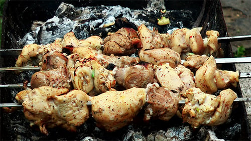 Barbecue Shashlik at the Stake