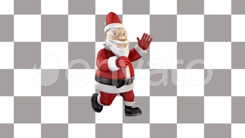 Animated Santa Claus Walking Character 3D