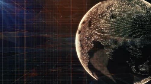 Futuristic Digital Earth Globe Network Abstract Animation