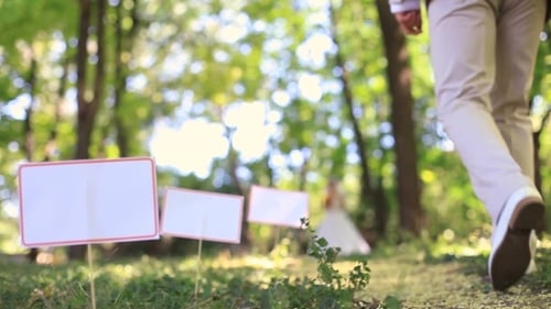 Newlyweds In A Park