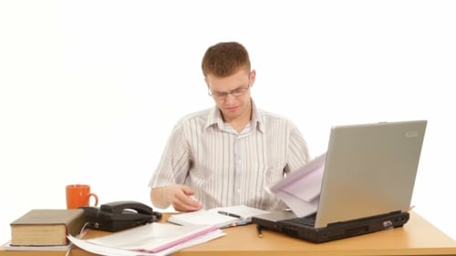 Man Working In Office