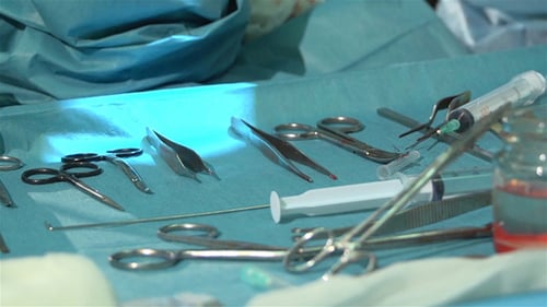 Surgical Instruments Laid Out Ready for Operation