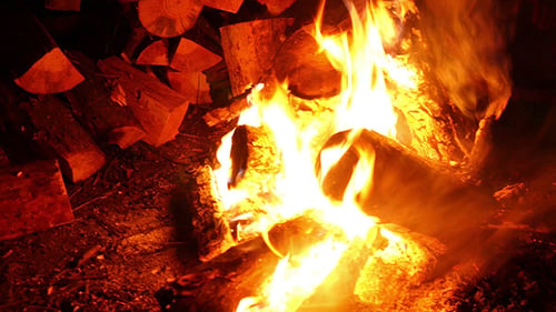 Midnight Bonfire Or Campfire