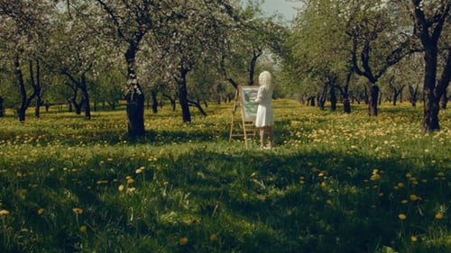 Artist Paints In The Garden
