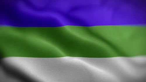 Realistic Komi Republic Flag Waving Loop Animation