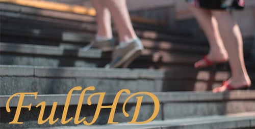 People Walking up Urban Stone Steps