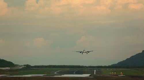 Landung im Flugzeug