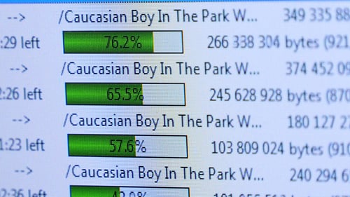 Computer Screen Showing Transfer Progress