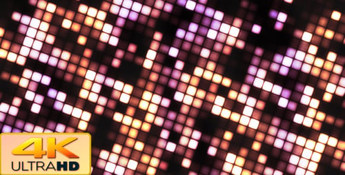 Abstract Glowing Pixel Grid Seamless Loop Background
