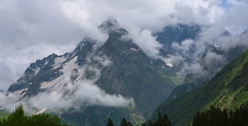 Mountain in Moving Clouds 14