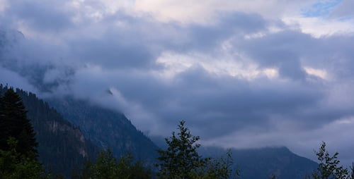 Mountain in Moving Clouds 16