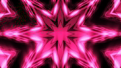 Glowing Pink Geometric Kaleidoscopic Pattern Loop