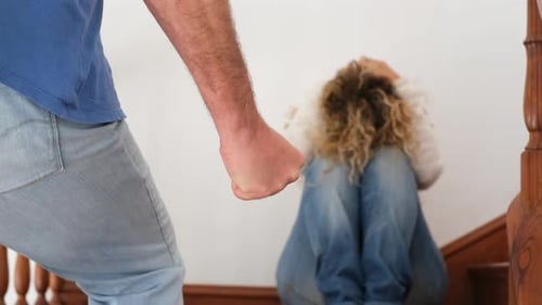 Angry Man Threatens Distraught Woman