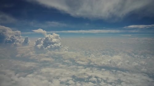 Scenic Aerial View of Clouds and Blue Sky
